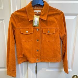 Sorbé Tangerine Orange Vintage Suede Jacket